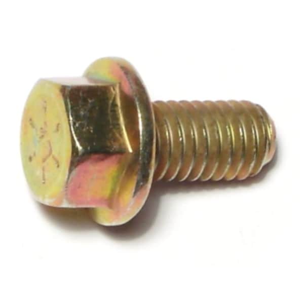 Midwest Fastener Grade 8, 3/8"-16 Flange Bolt, Zinc Plated Steel, 3/4 in L, 6 PK 71642 - main